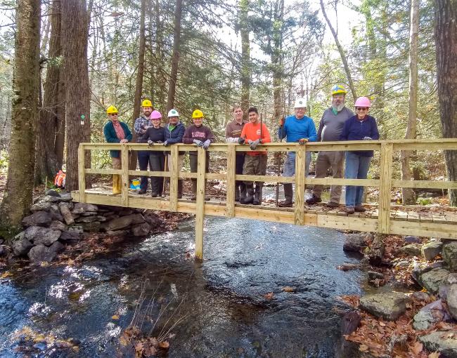 West Jersey Trail Crew works on the Two Brooks Trail in the Pequannock Watershed. Photo by David Day.