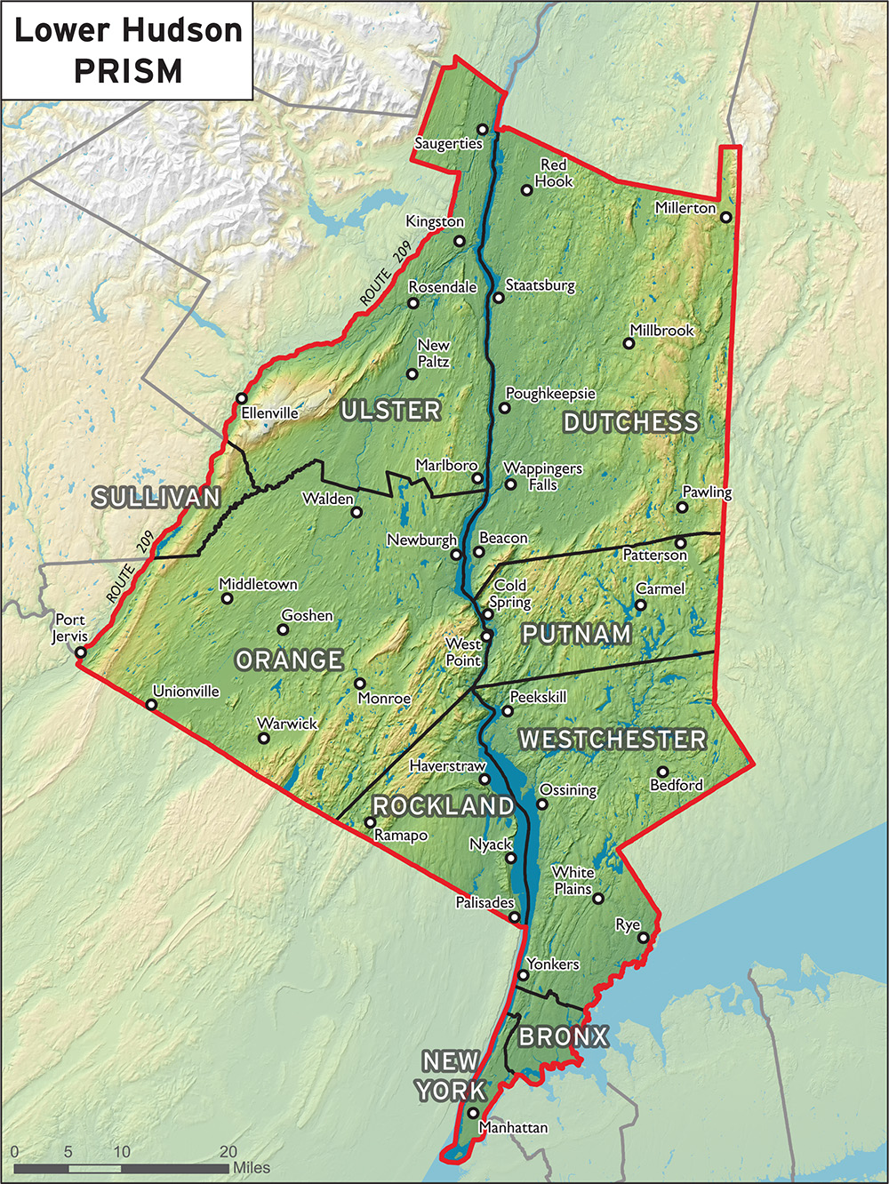 Lower Hudson PRISM Map