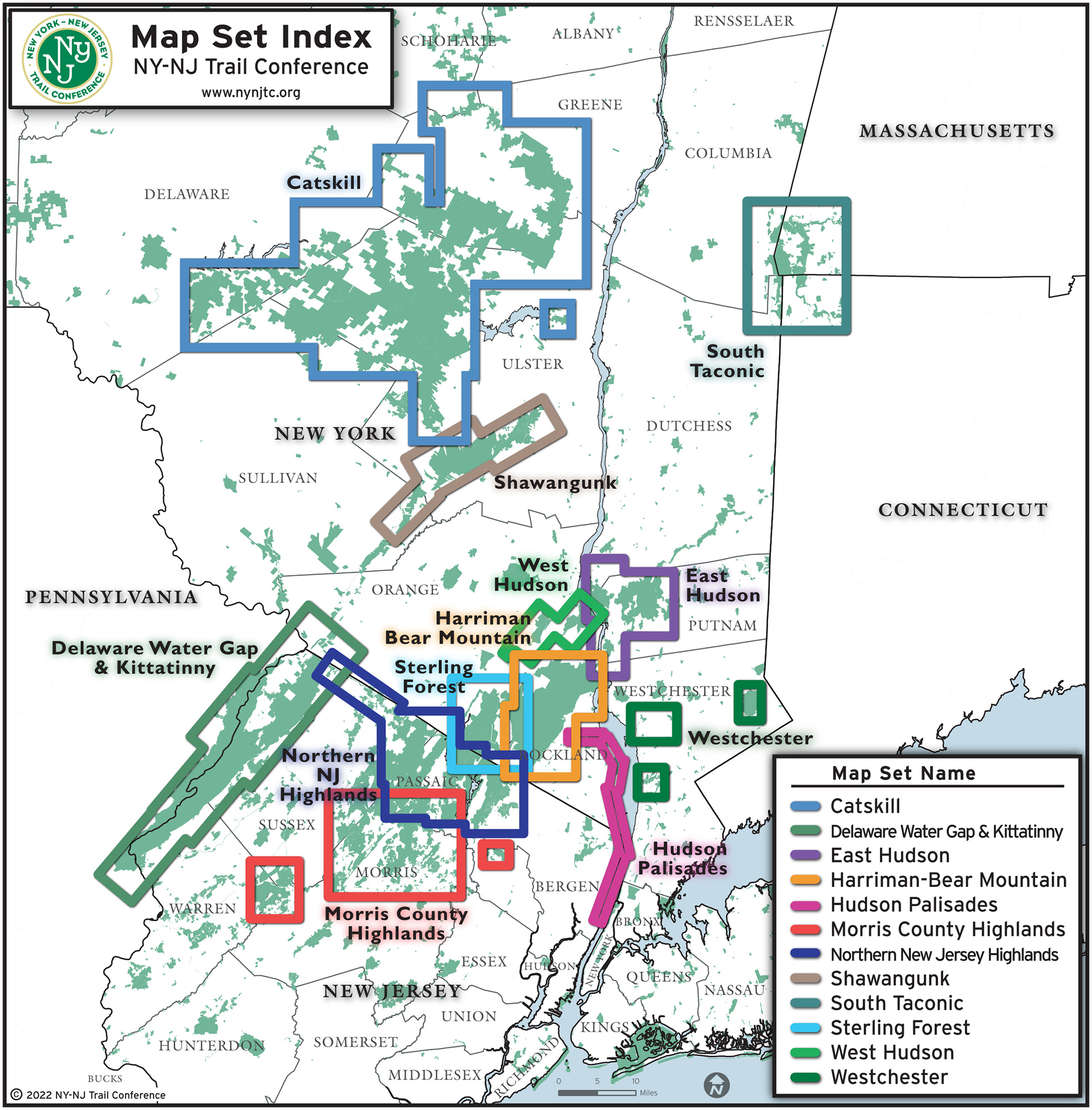 Trail Conference Maps Index Map