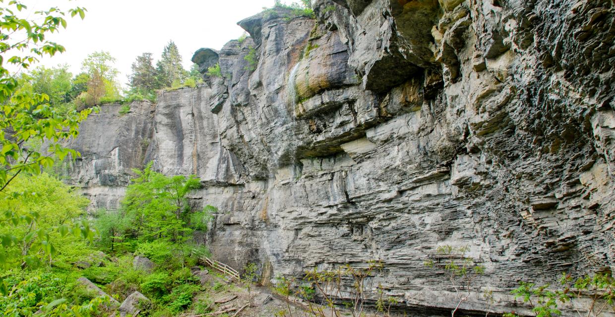 Waterfall and Cliffs along Indian Ladders Trail - Thacher State Park - Photo credit: Jeremy Apgar
