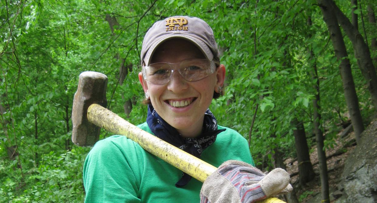 Trail Conference volunteer Allegra Matthews. Photo by Allegra Matthews.