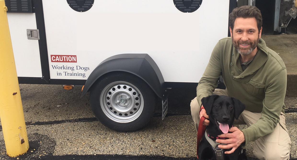 Conservation Detection Dog Willow and her Handler Joshua.