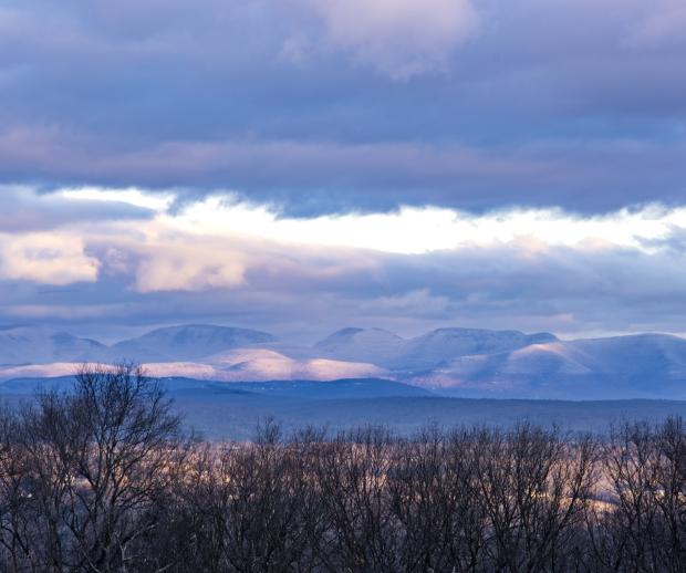 First light on the Catskill Mountains