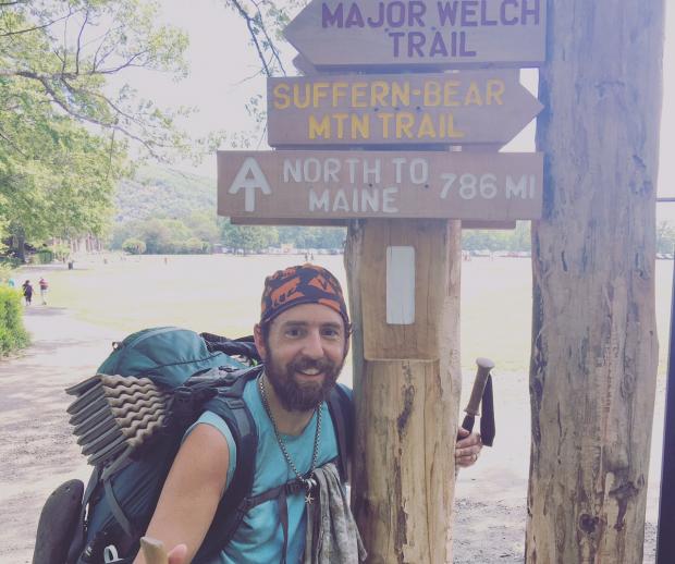 Orange and Rockland Appalachian Trail Chair Moe Lemire pictured at Bear Mountain during his thru-hike. Photo by Moe Lemire.