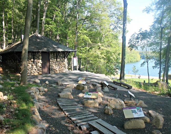 Trails for People Interpretive Exhibit and Spider Hill House, Bear Mountain State Park. Photo by Amber Ray.