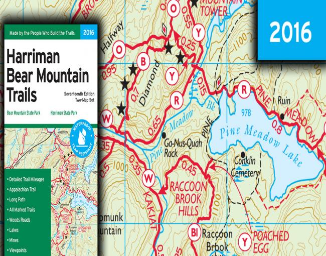 Harriman-Bear Mountain Trails Map 2016, 17th Edition