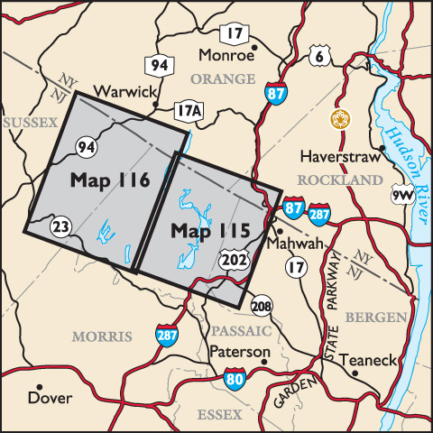 North Jersey Trails map set coverage area